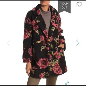Catherine Malandrino Faux Shearling Boucle Coat